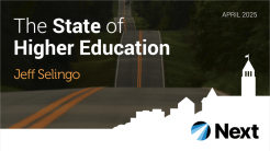 Title, The State of Higher Education by Jeff Selingo, with an undulating road in the background.